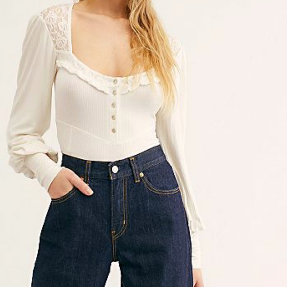 Free People Tops - Free People | Kissin' Kate Solid Top Ivory